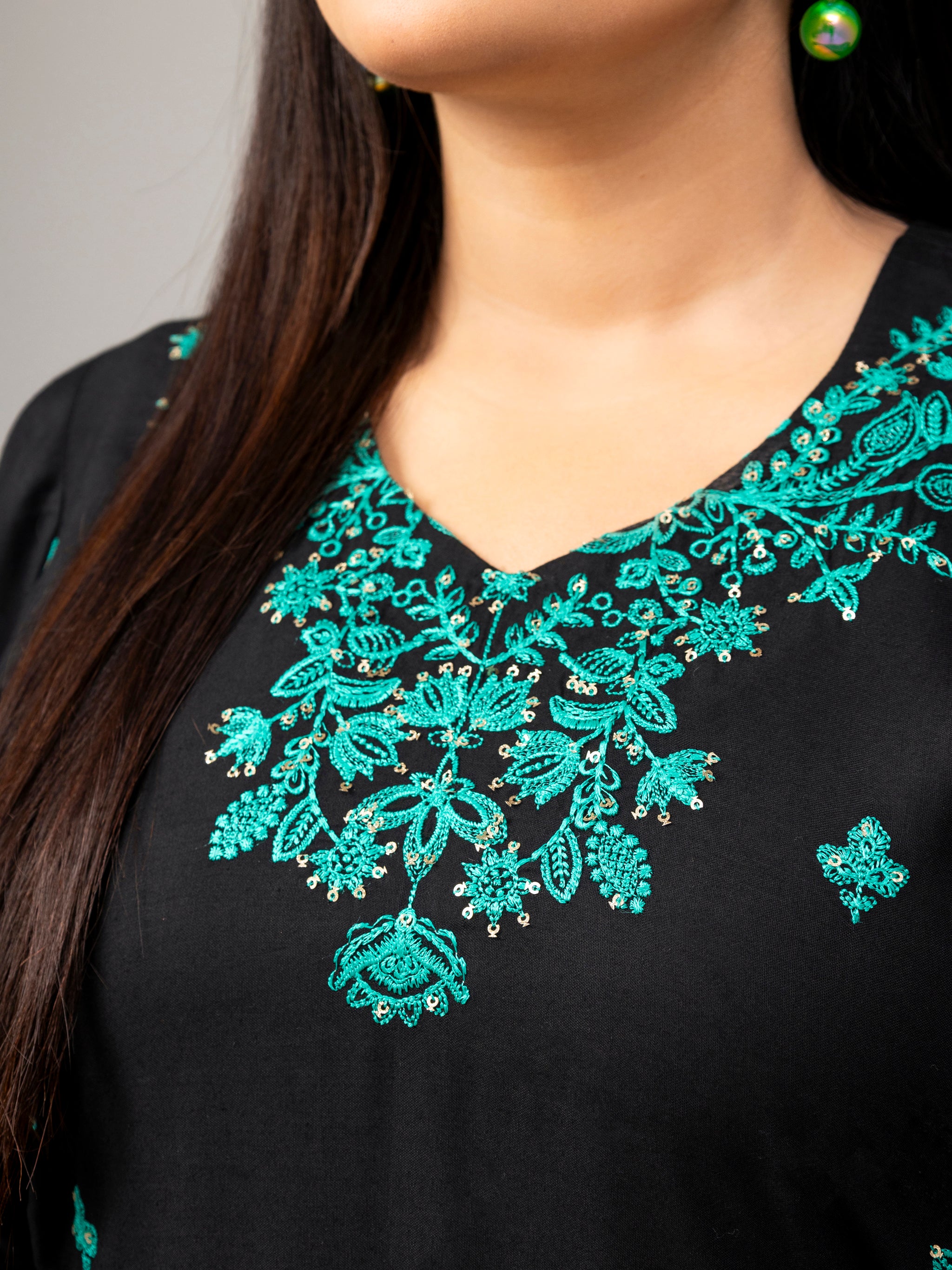 Emerald Night (Embroiderd - Stitched 3 Pcs)