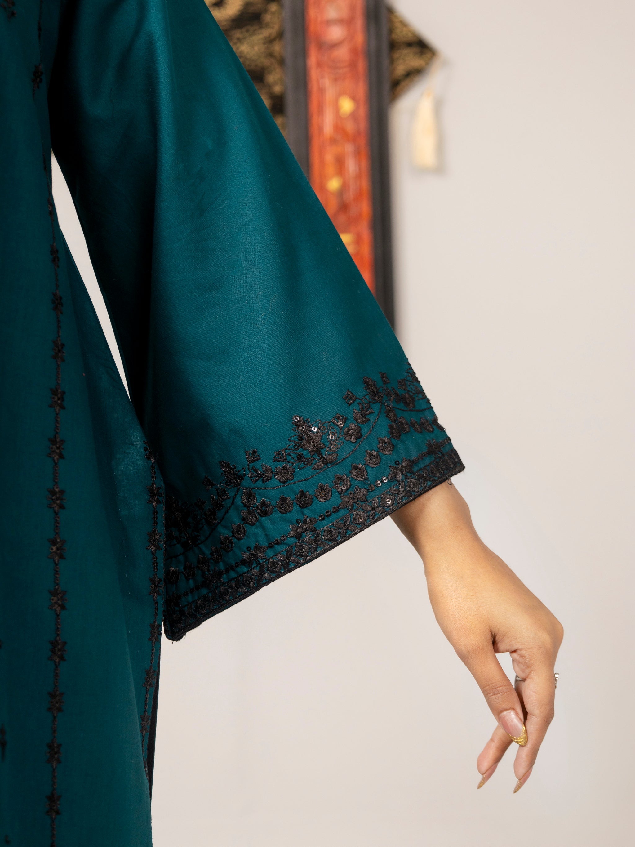 Teal Ensemble (Embroiderd - Stitched 2 Pcs)