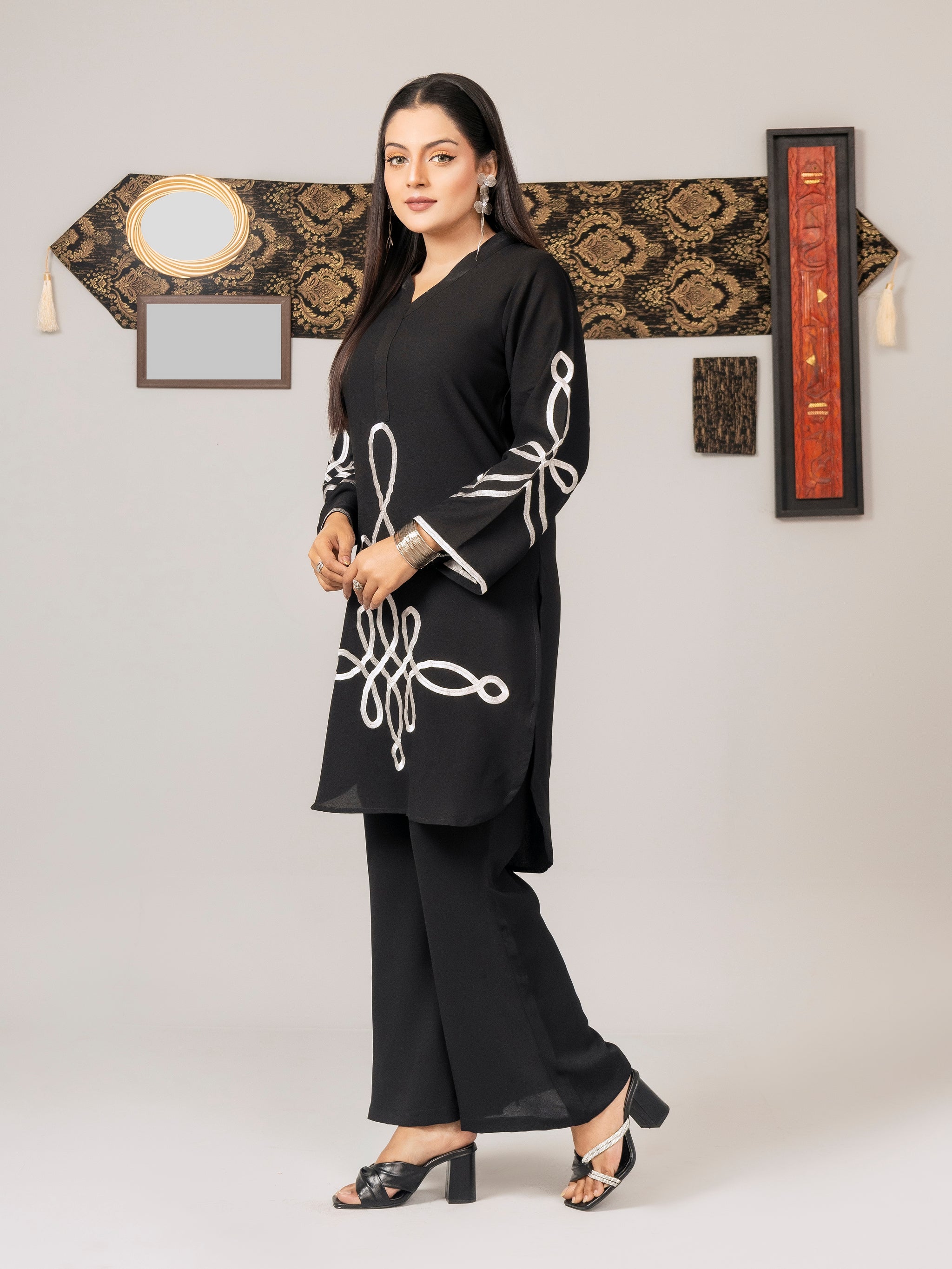 Black Sophistication (Embroiderd - Stitched 2 Pcs)