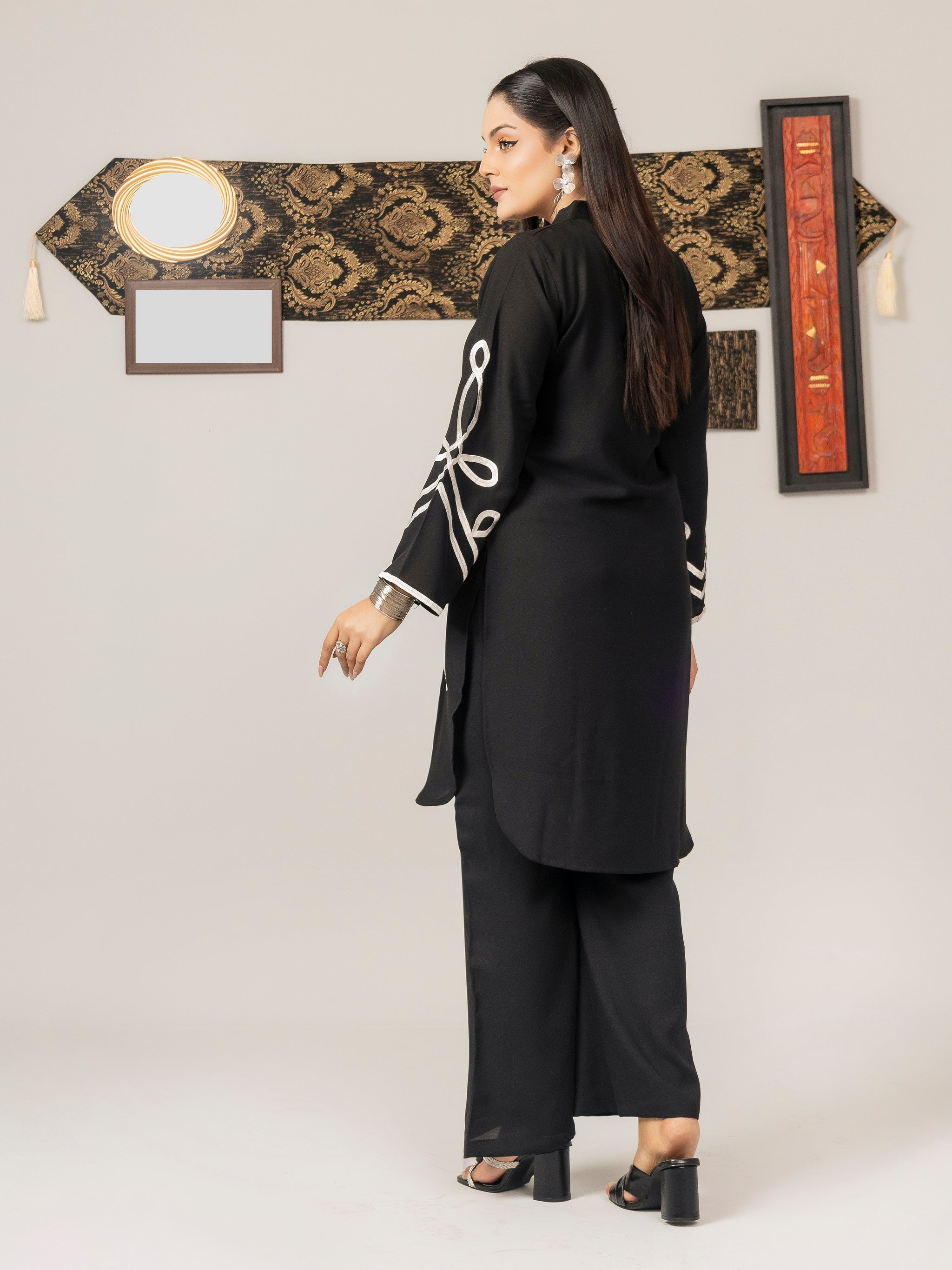 Black Sophistication (Embroiderd - Stitched 2 Pcs)