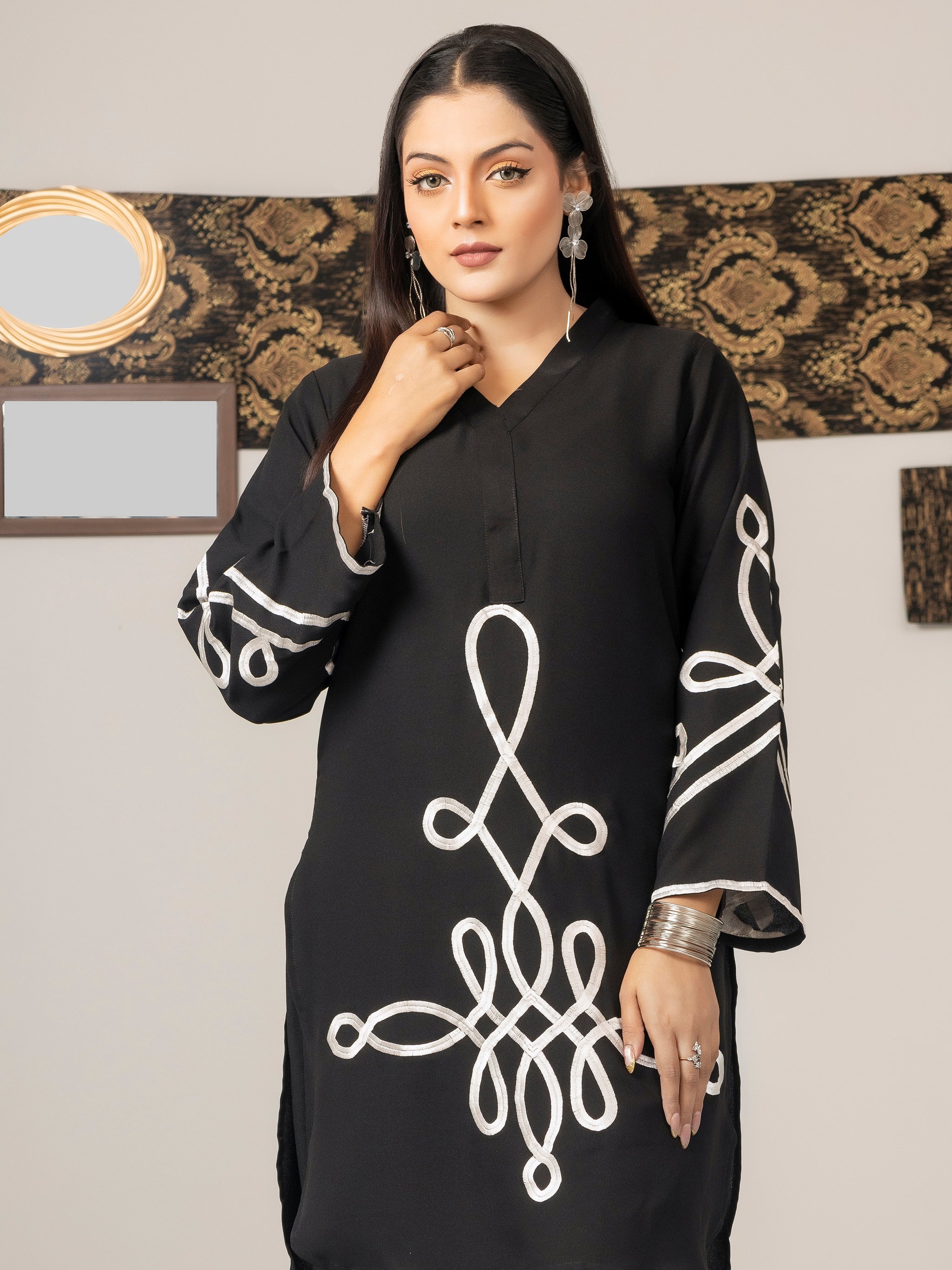 Black Sophistication (Embroiderd - Stitched 2 Pcs)