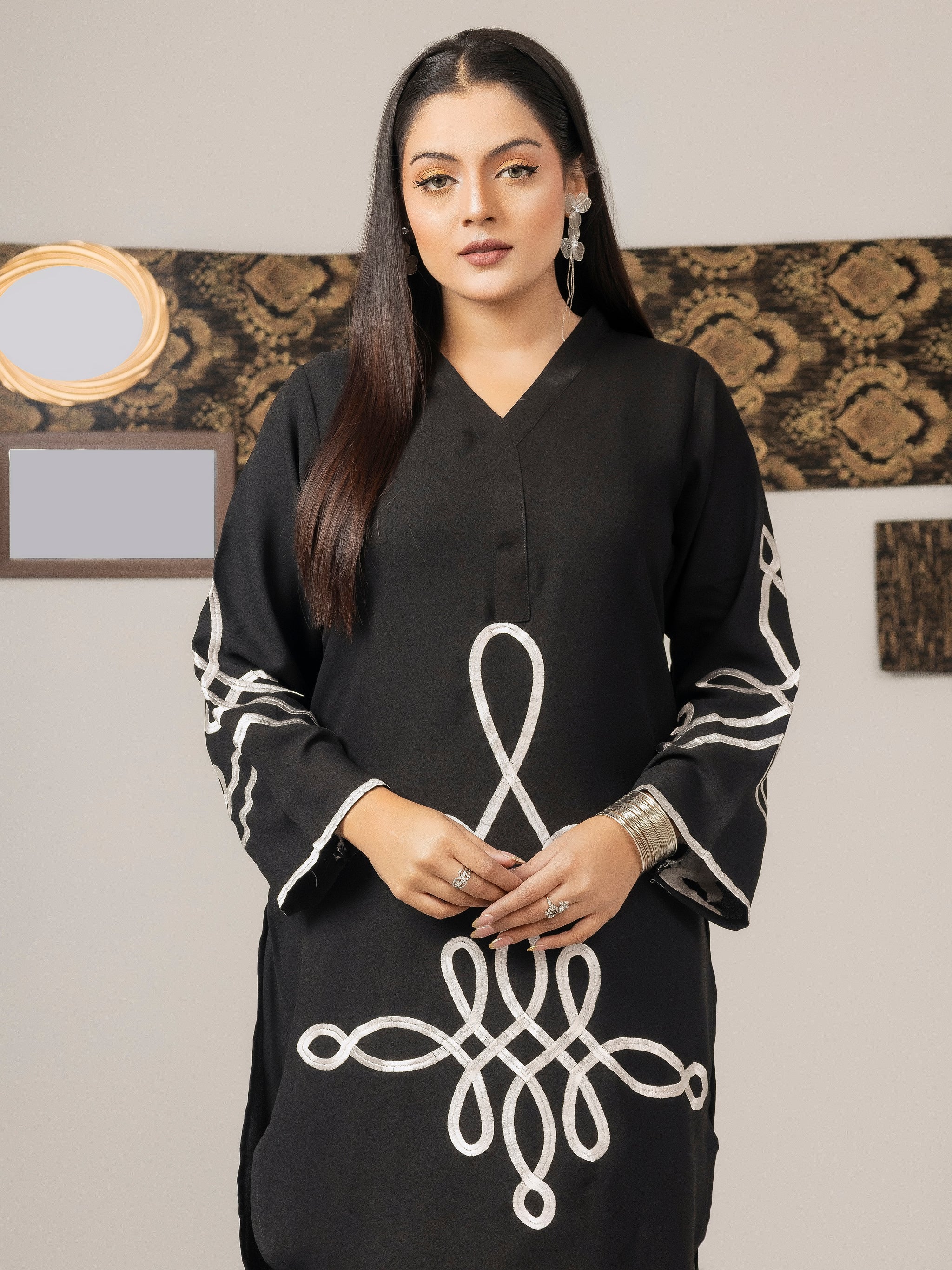 Black Sophistication (Embroiderd - Stitched 2 Pcs)