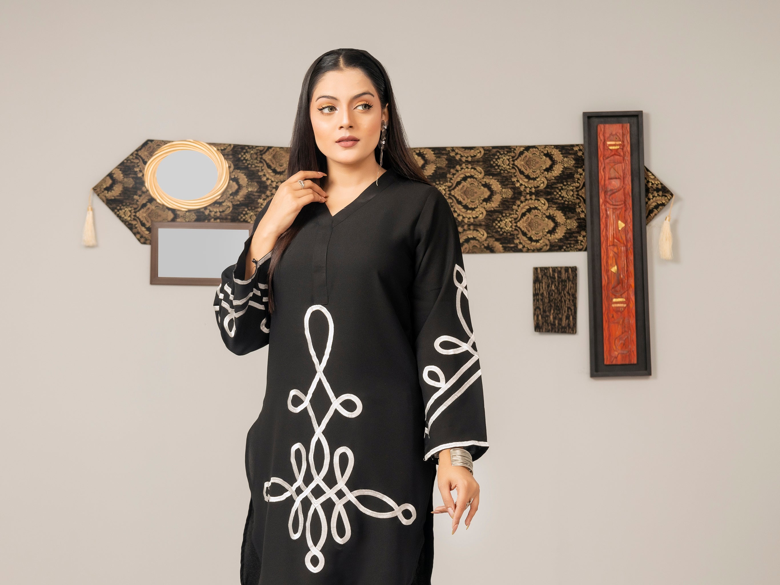 Black Sophistication (Embroiderd - Stitched 2 Pcs)