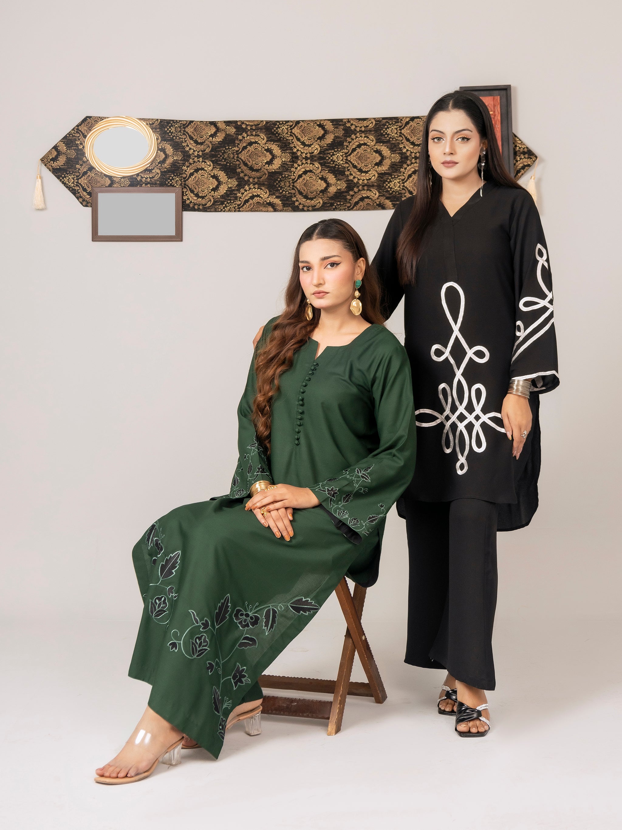Black Sophistication (Embroiderd - Stitched 2 Pcs)