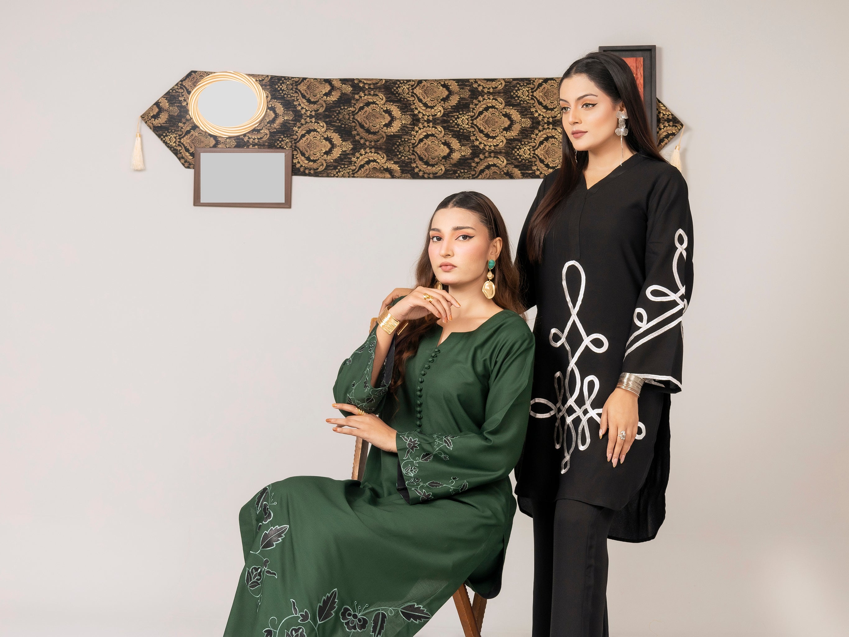 Black Sophistication (Embroiderd - Stitched 2 Pcs)