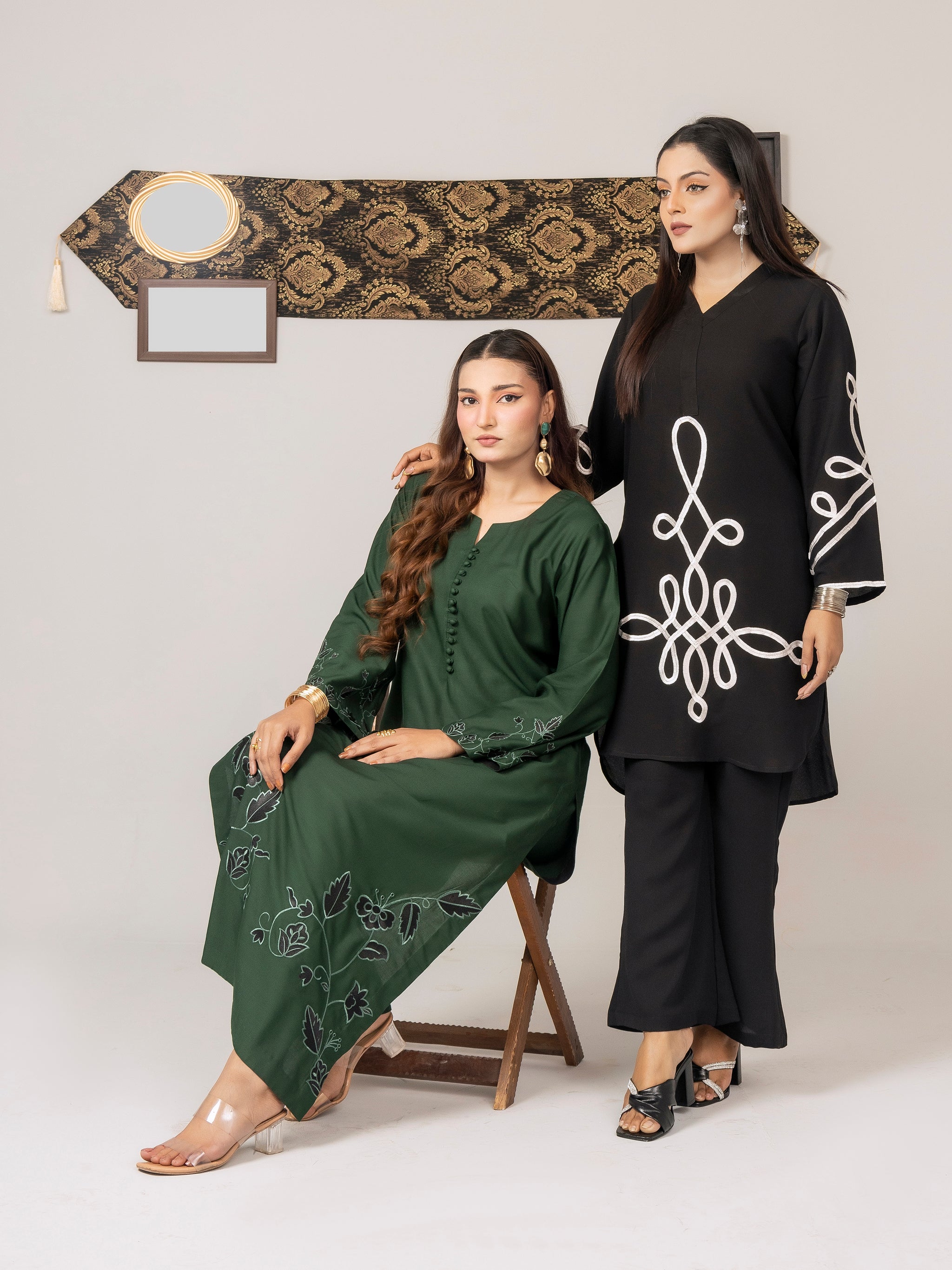 Black Sophistication (Embroiderd - Stitched 2 Pcs)