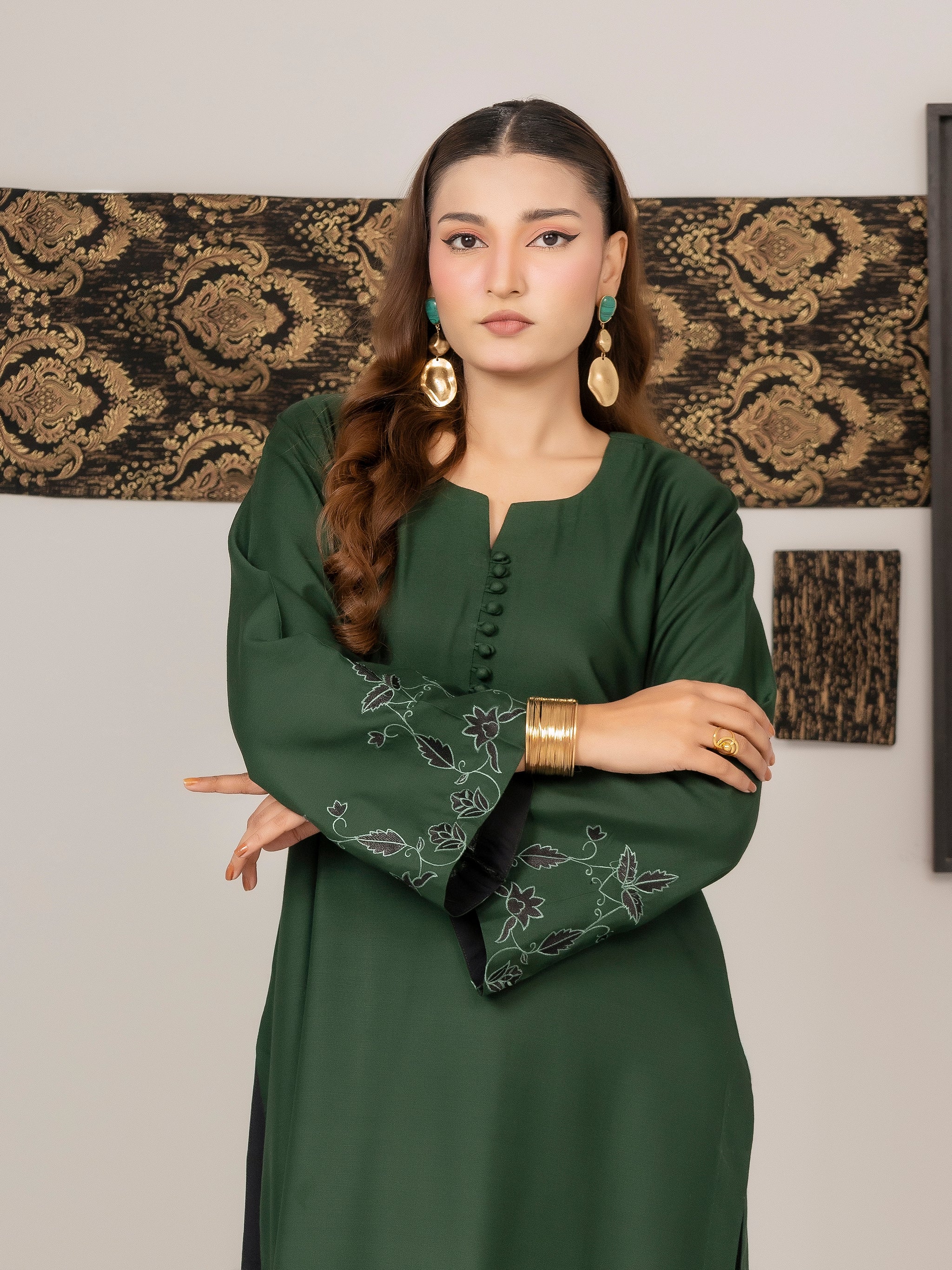Green Grace (Embroiderd - Stitched 3 Pcs)