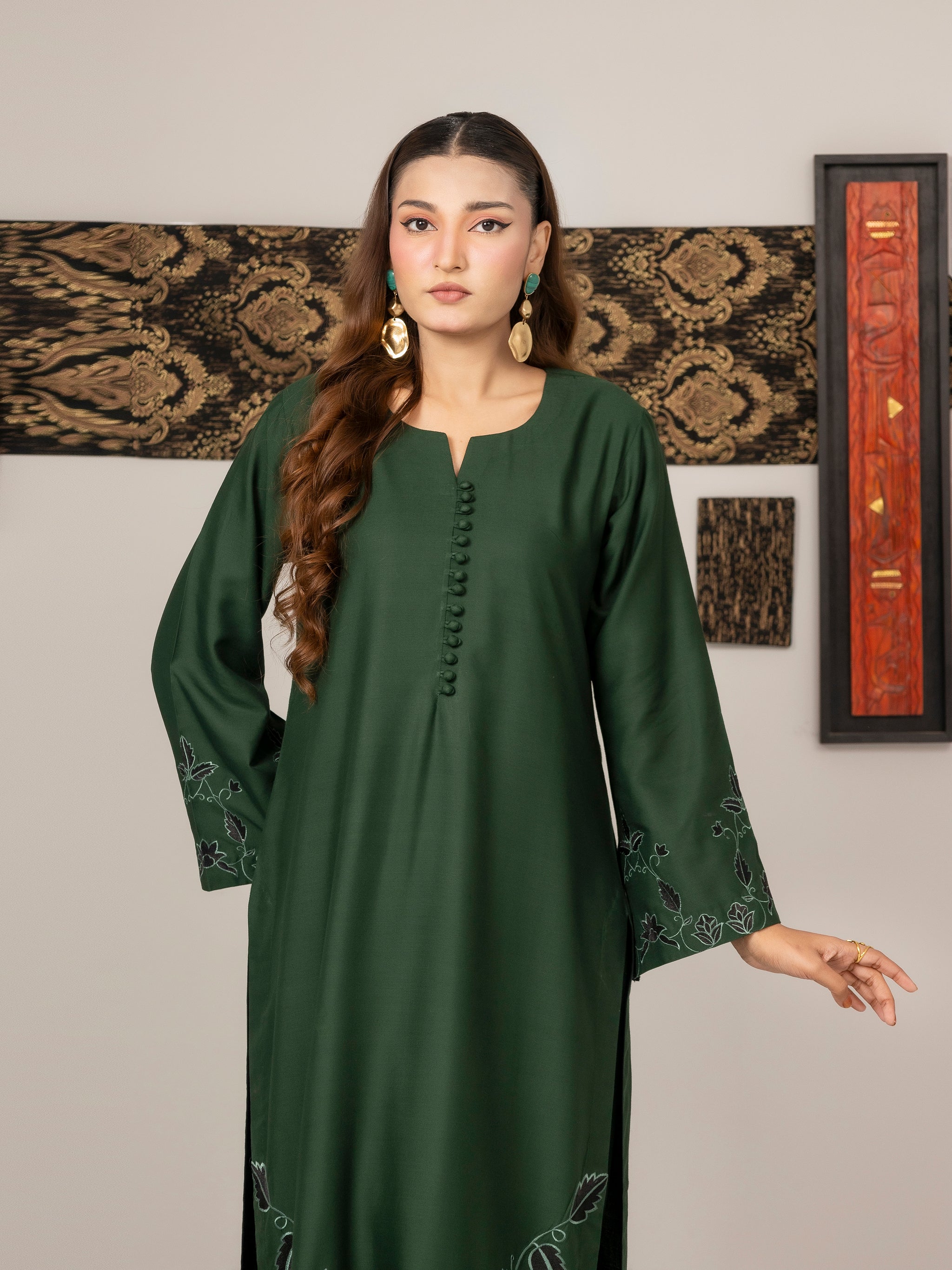 Green Grace (Embroiderd - Stitched 3 Pcs)