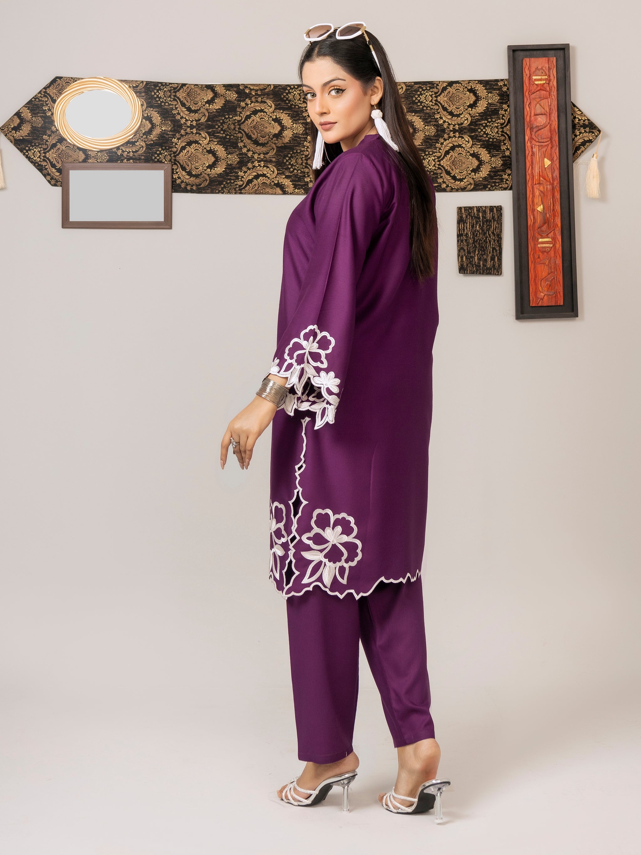 Plum Perfection (Embroidered - Stitched 2 Pcs)