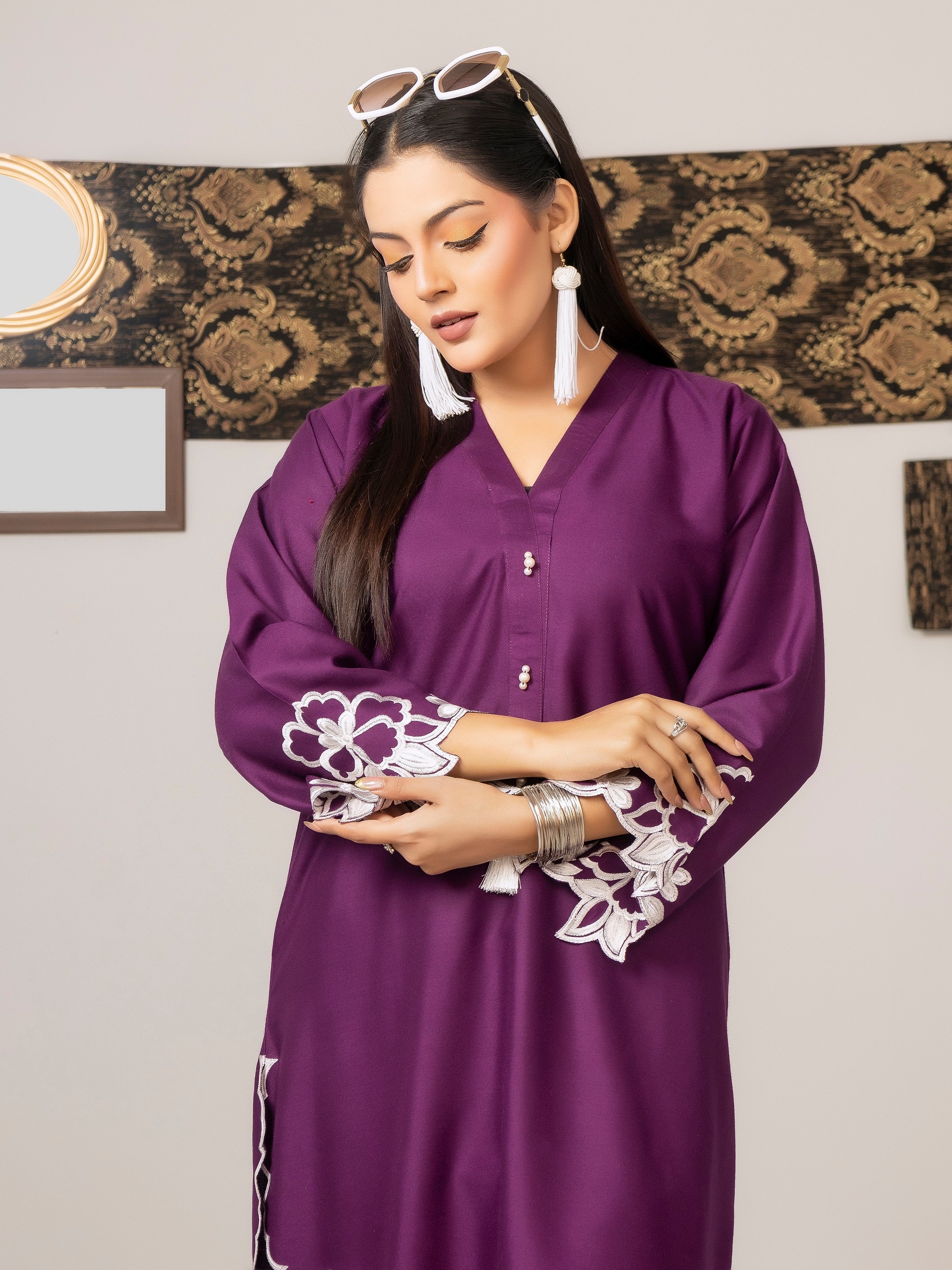 Plum Perfection (Embroidered - Stitched 2 Pcs)