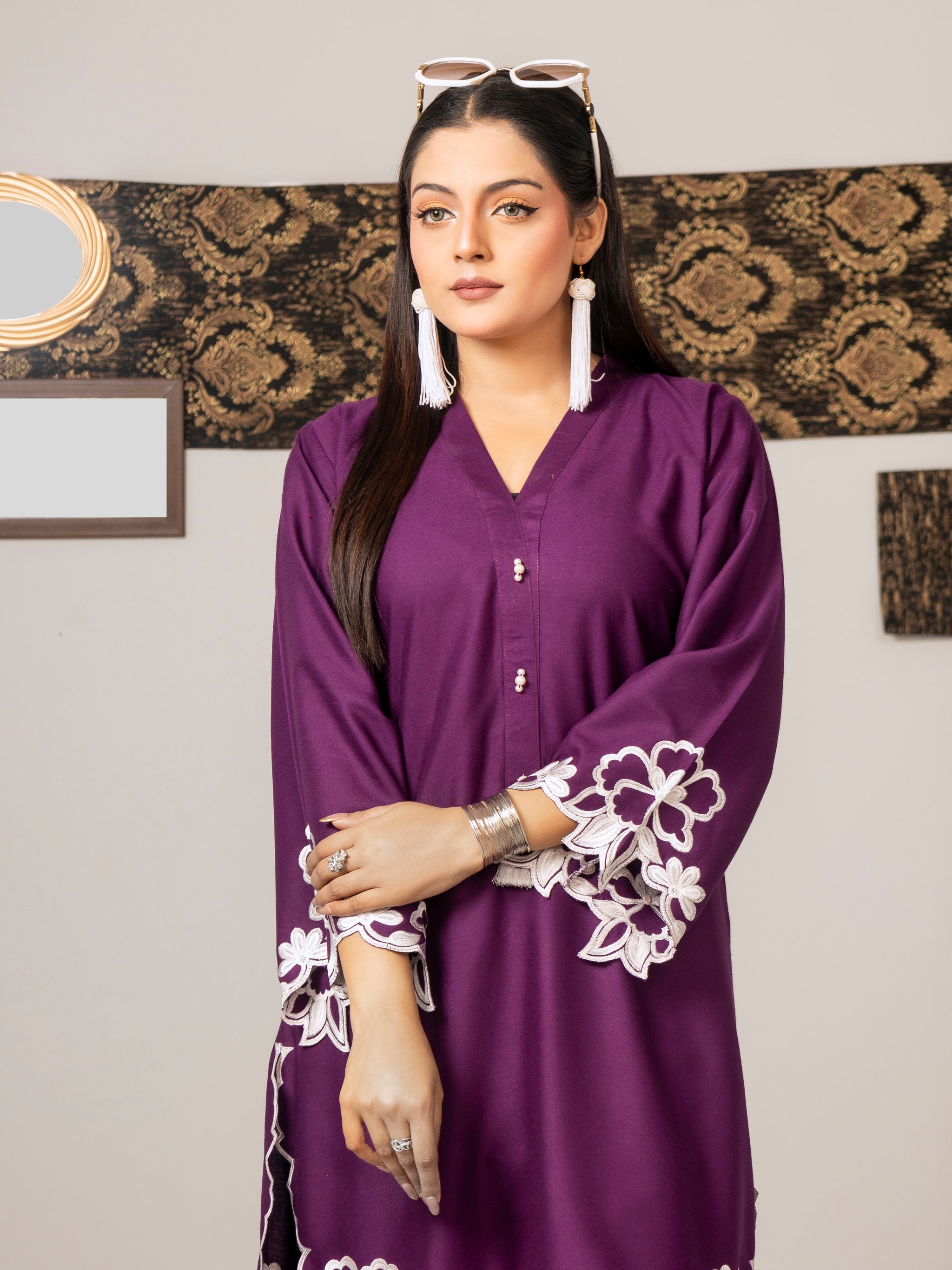 Plum Perfection (Embroidered - Stitched 2 Pcs)