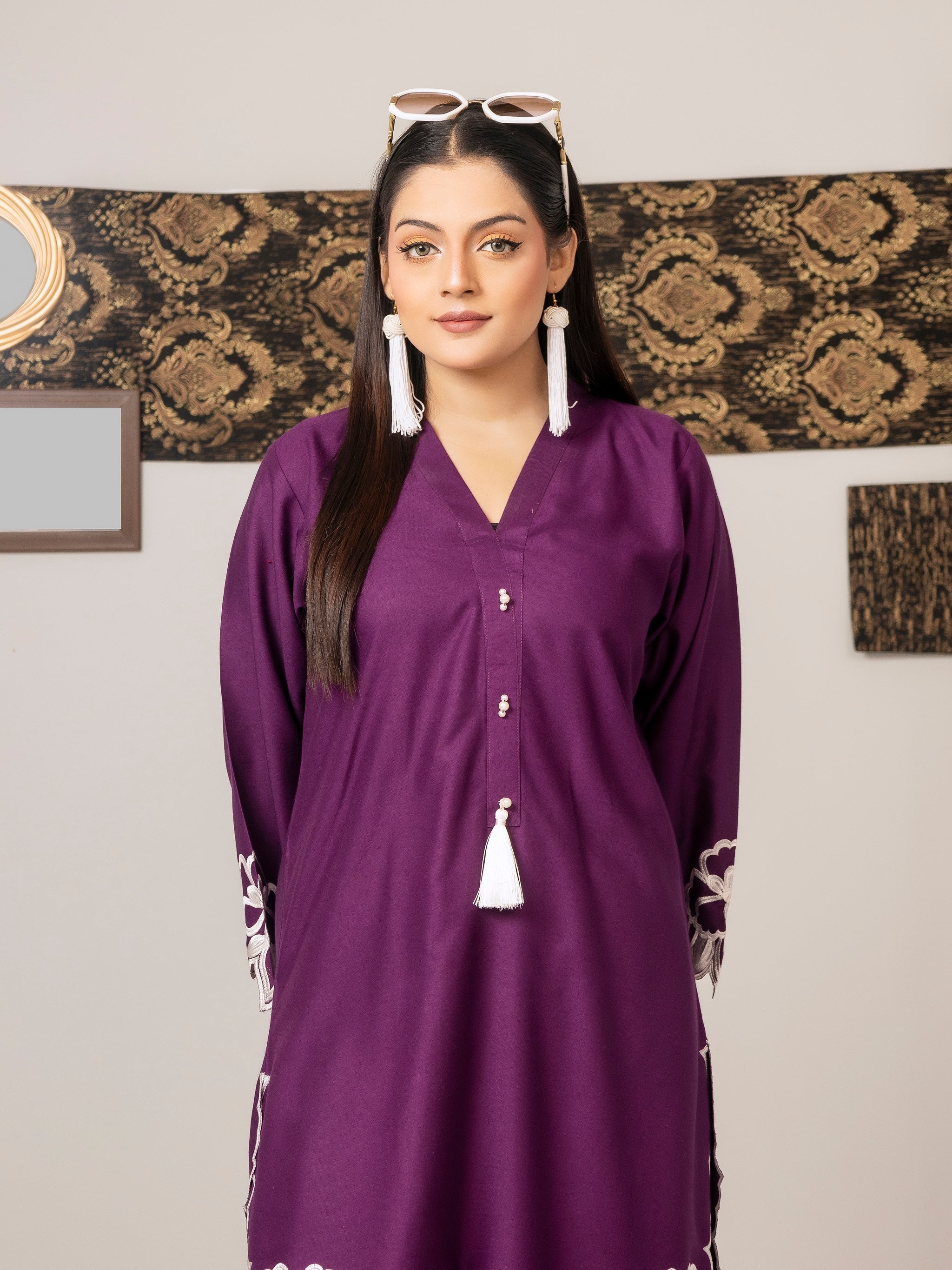 Plum Perfection (Embroidered - Stitched 2 Pcs)