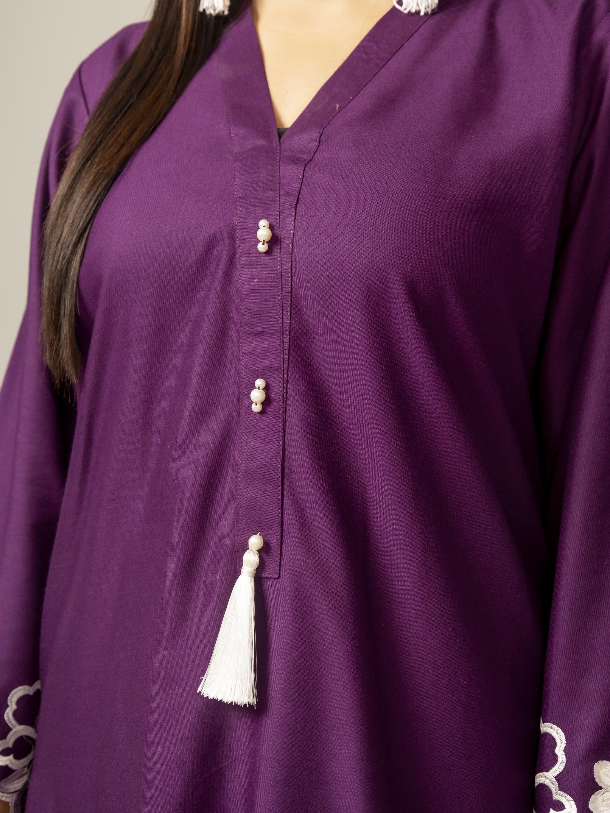 Plum Perfection (Embroidered - Stitched 2 Pcs)