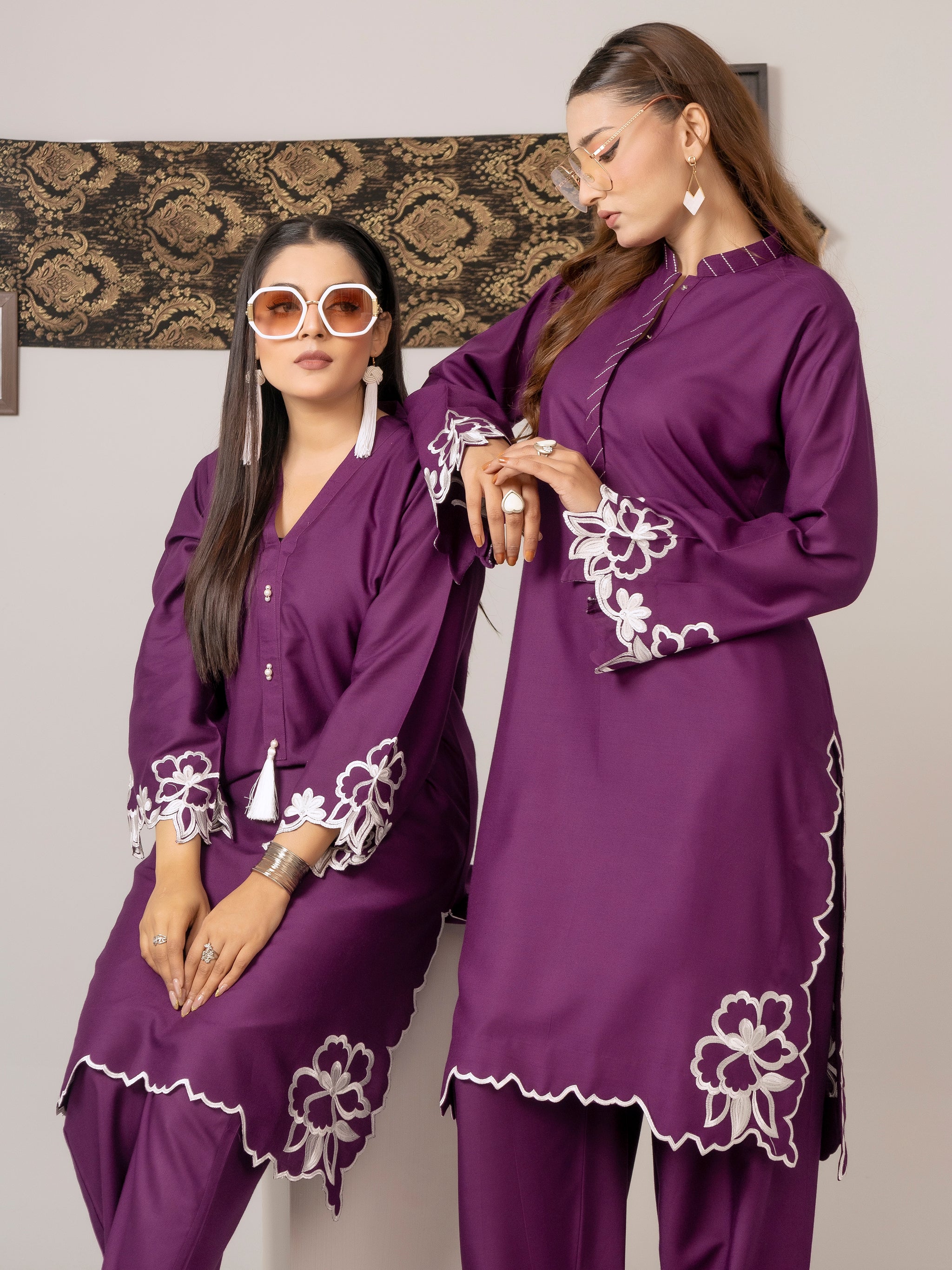 Plum Perfection (Embroidered - Stitched 2 Pcs)
