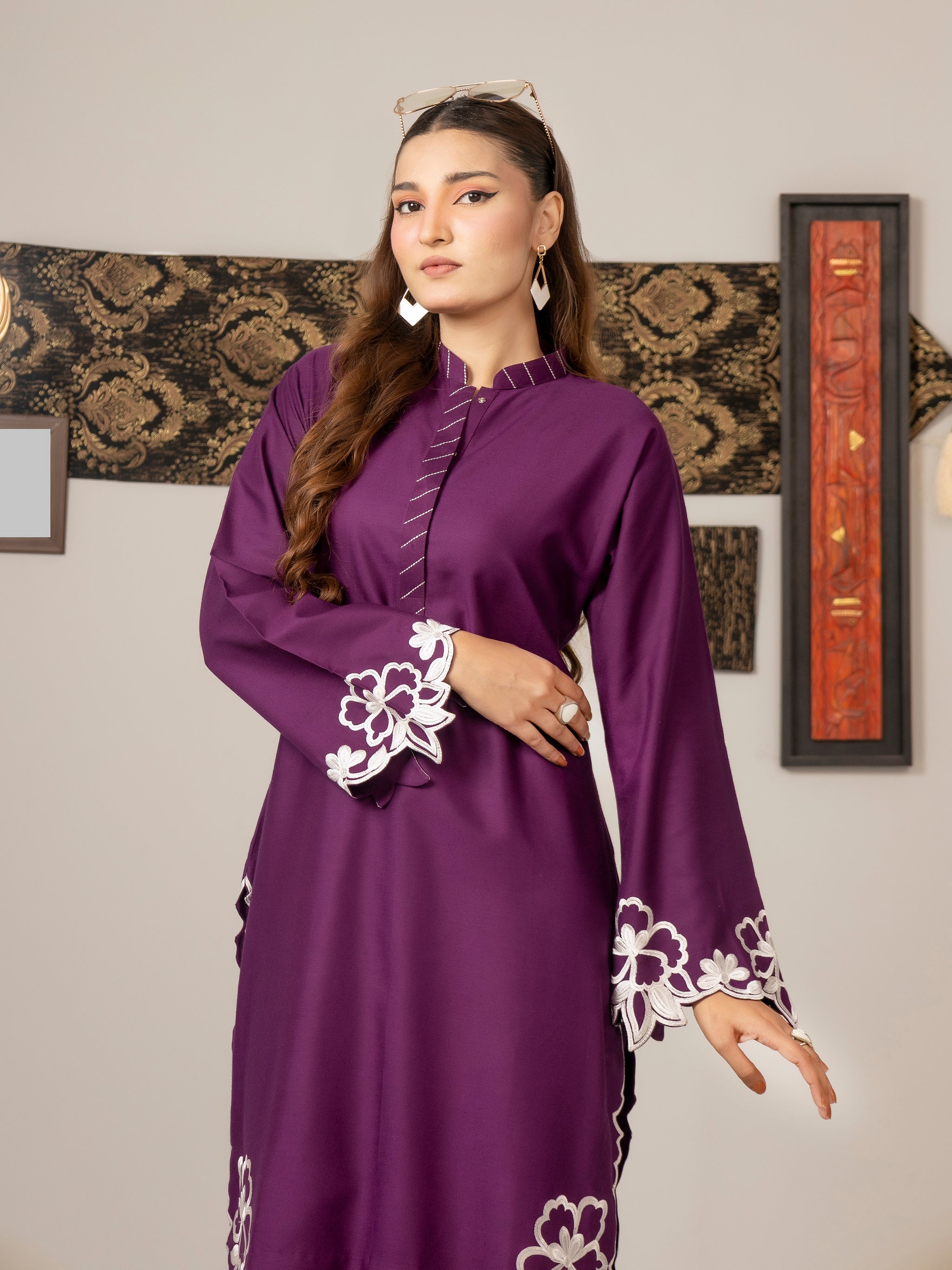 Plum Perfection (Embroidered - Stitched 2 Pcs)