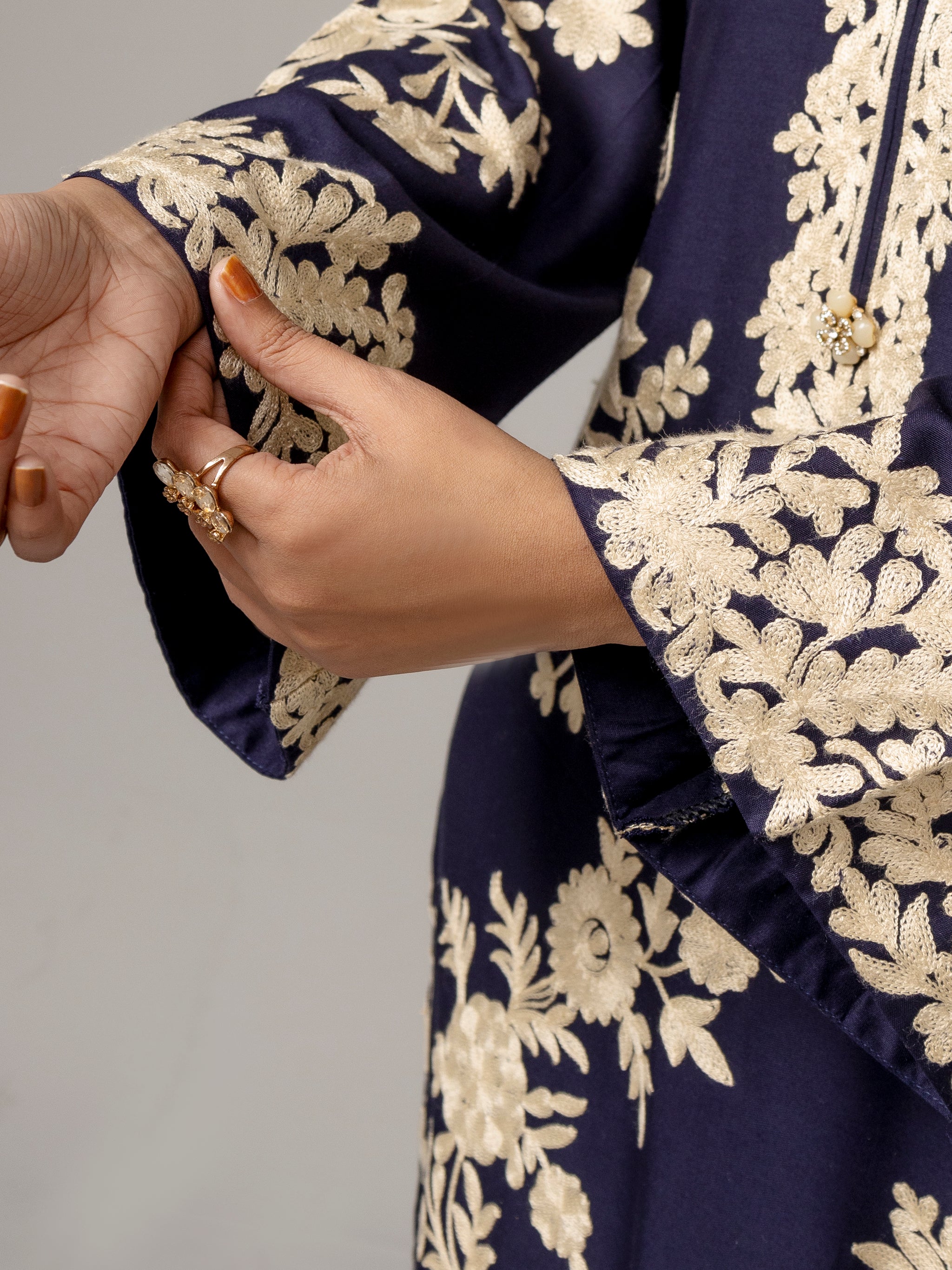 Navy Opulence (Embroiderd - Stitched 2 Pcs)