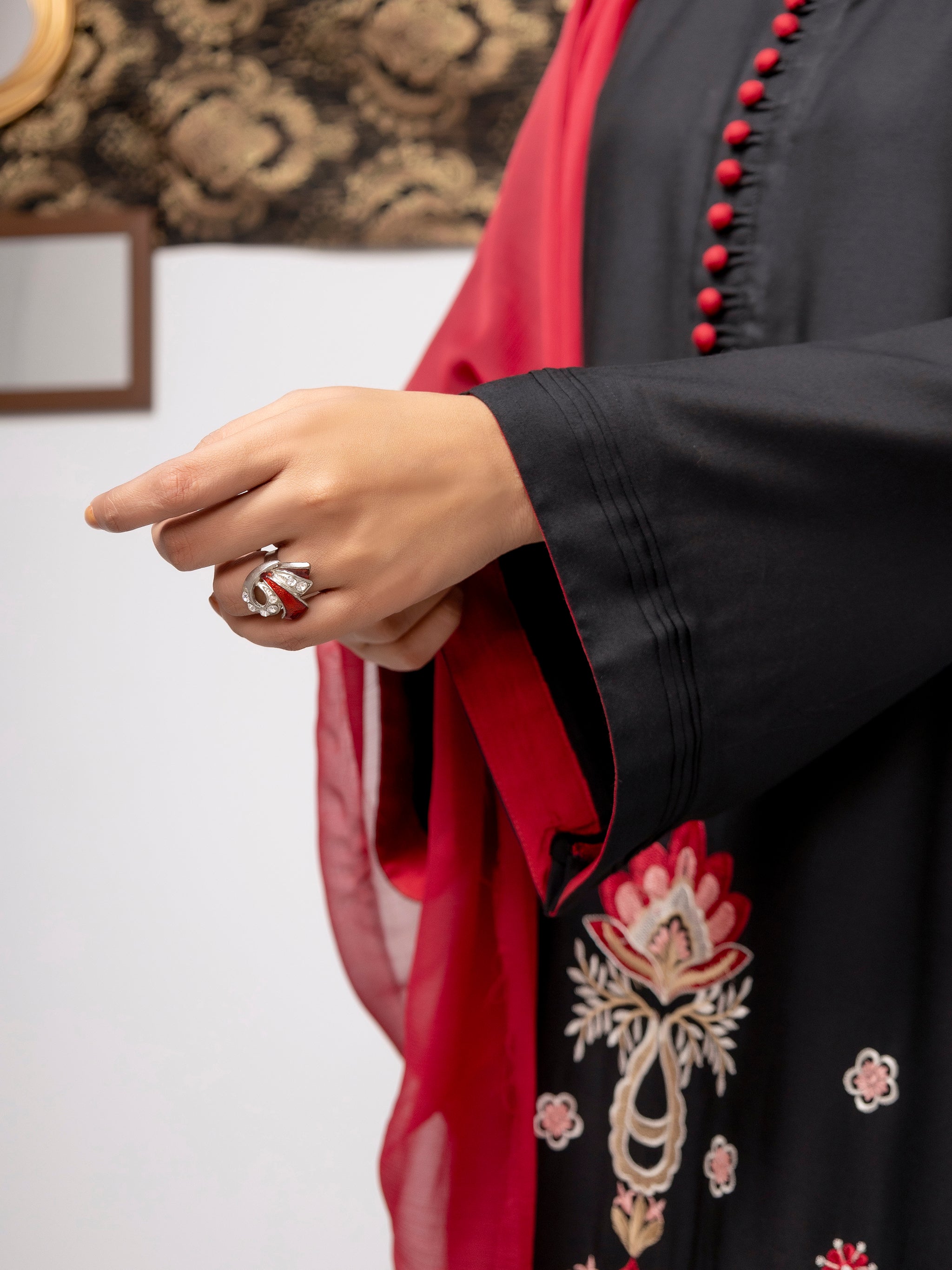 Crimson Noir (Embroiderd - Stitched 2 Pcs)