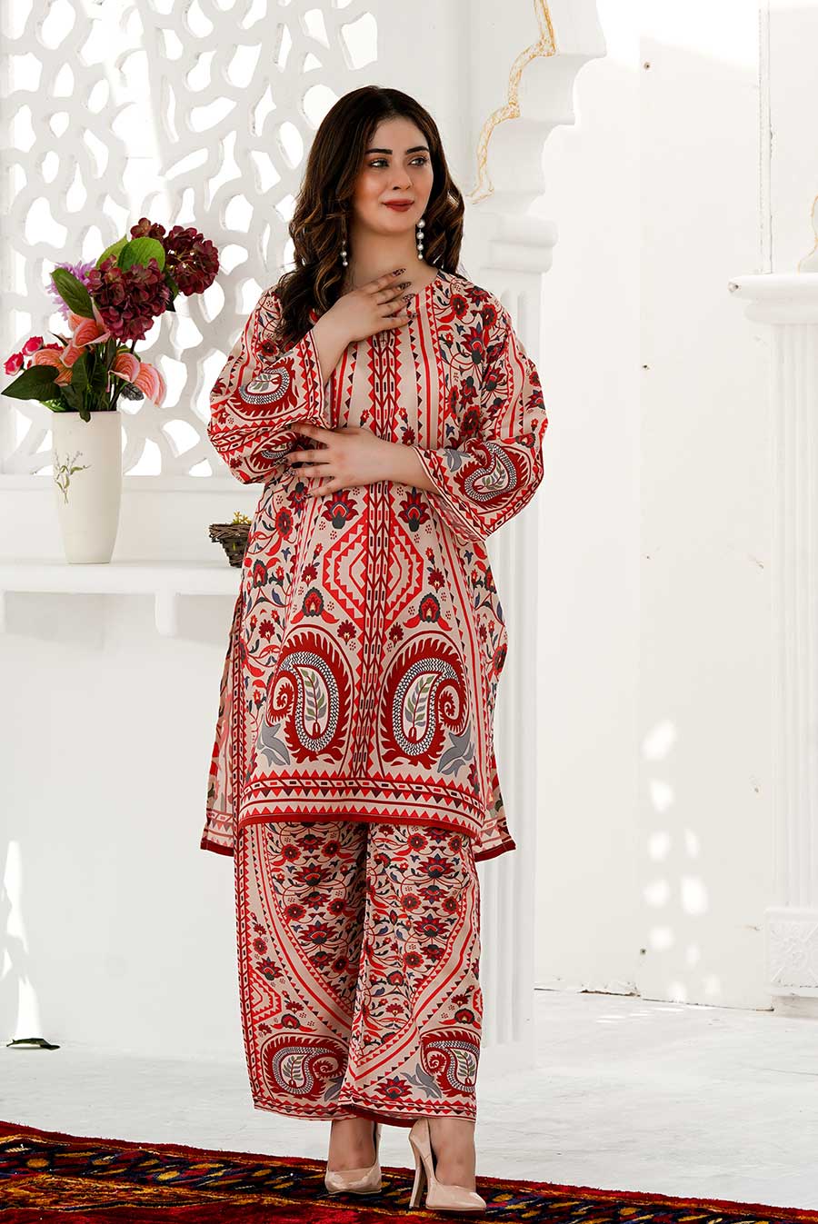 Gulnaar Crimson Co-Ord Set