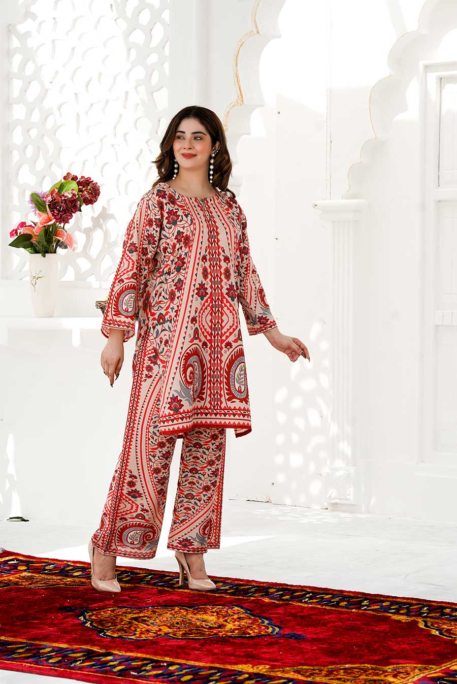 Gulnaar Crimson Co-Ord Set