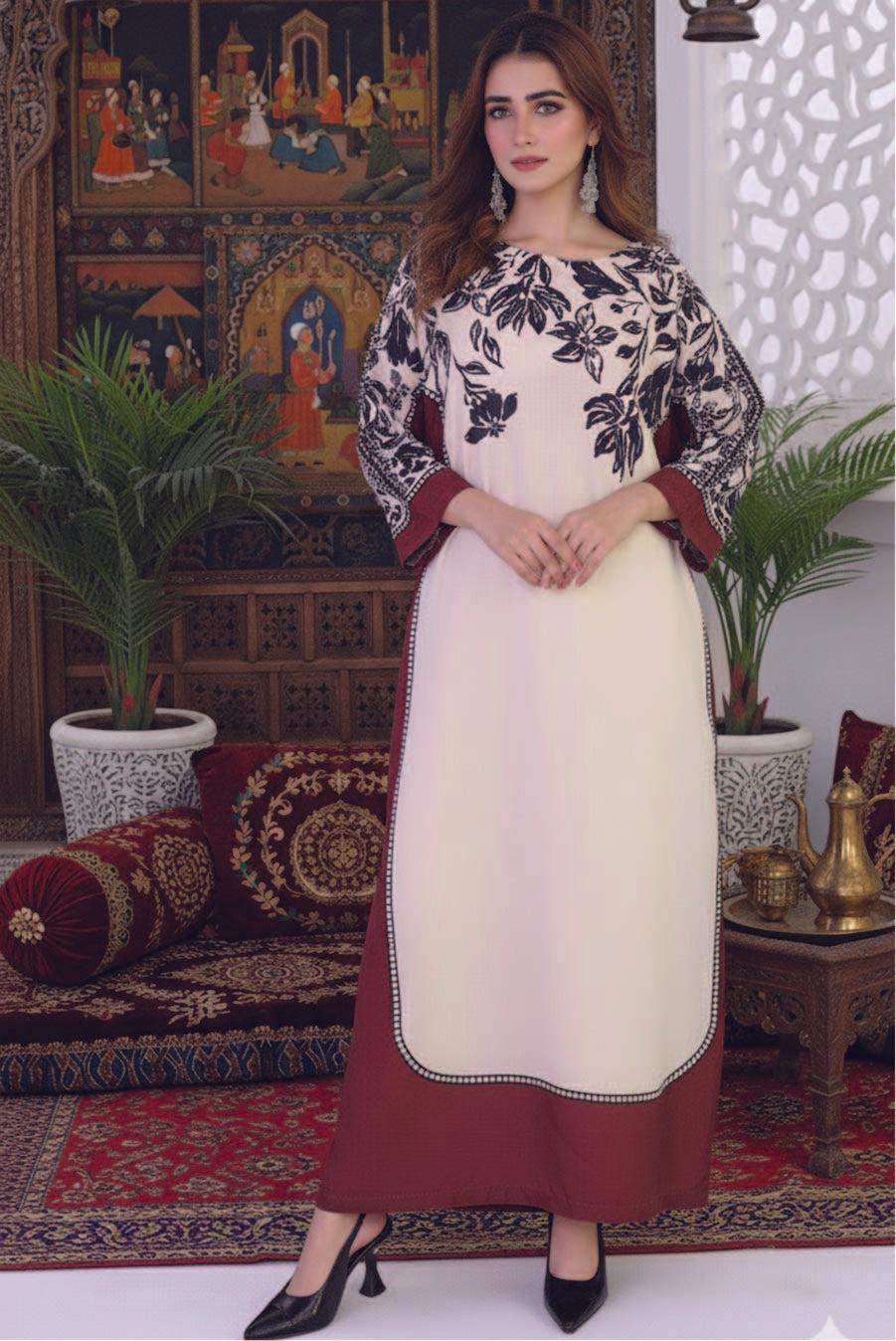 Mahogany Bloom Kaftan