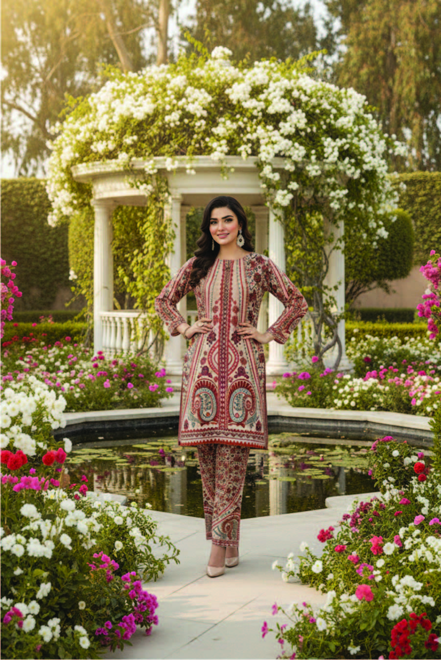 Gulnaar Crimson Co-Ord Set