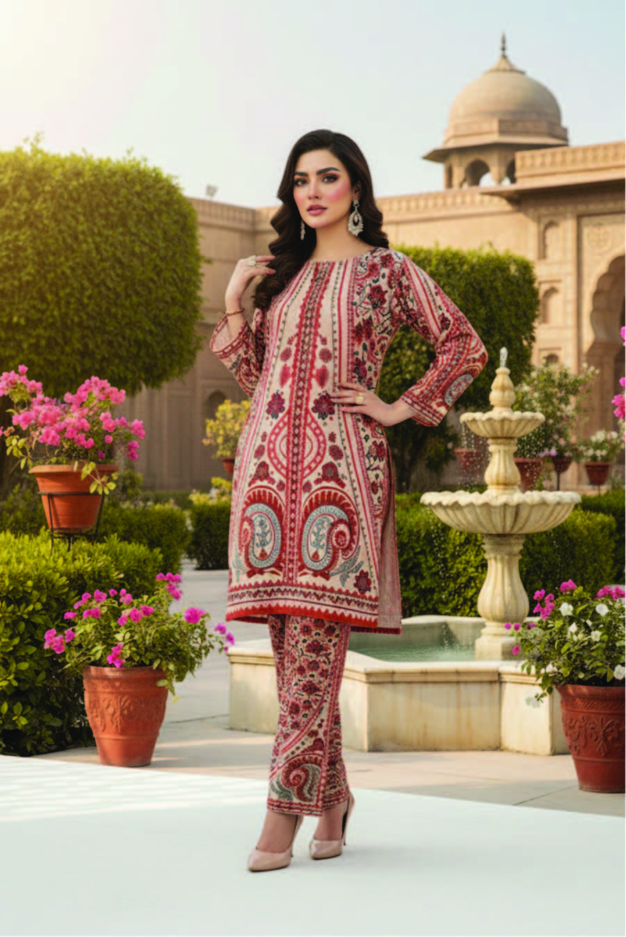 Gulnaar Crimson Co-Ord Set