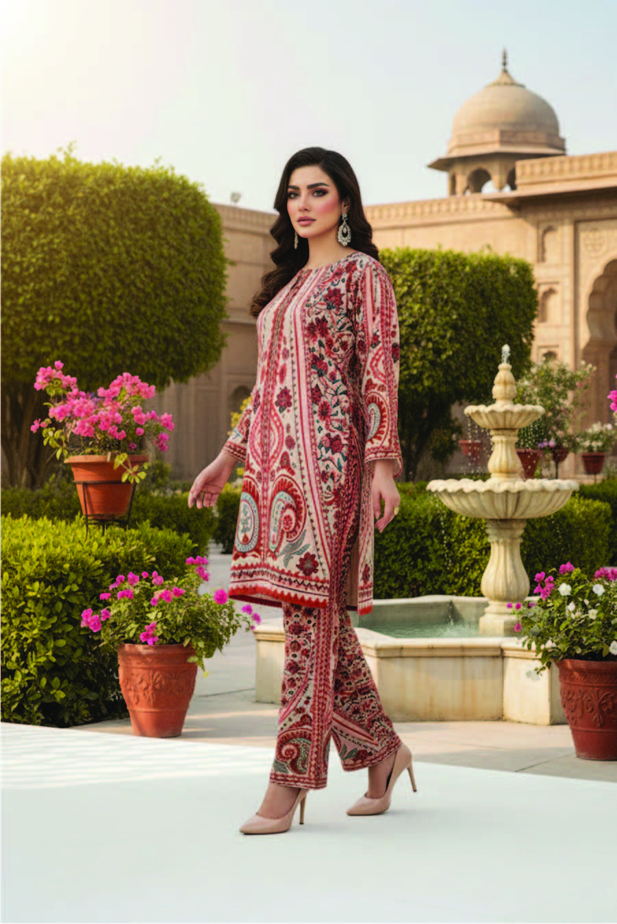 Gulnaar Crimson Co-Ord Set