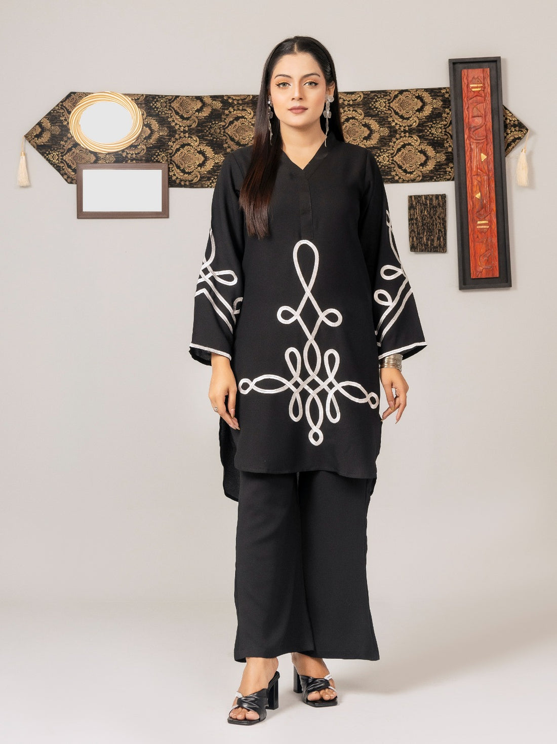 Black Sophistication (Embroiderd - Stitched 2 Pcs)