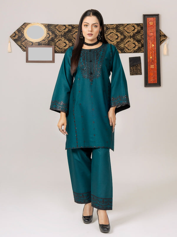Teal Ensemble (Stitched 2 Pcs)