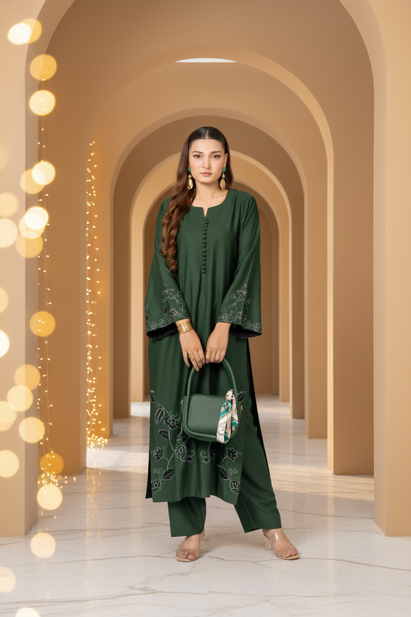 Green Grace (Embroiderd - Stitched 2 Pcs)