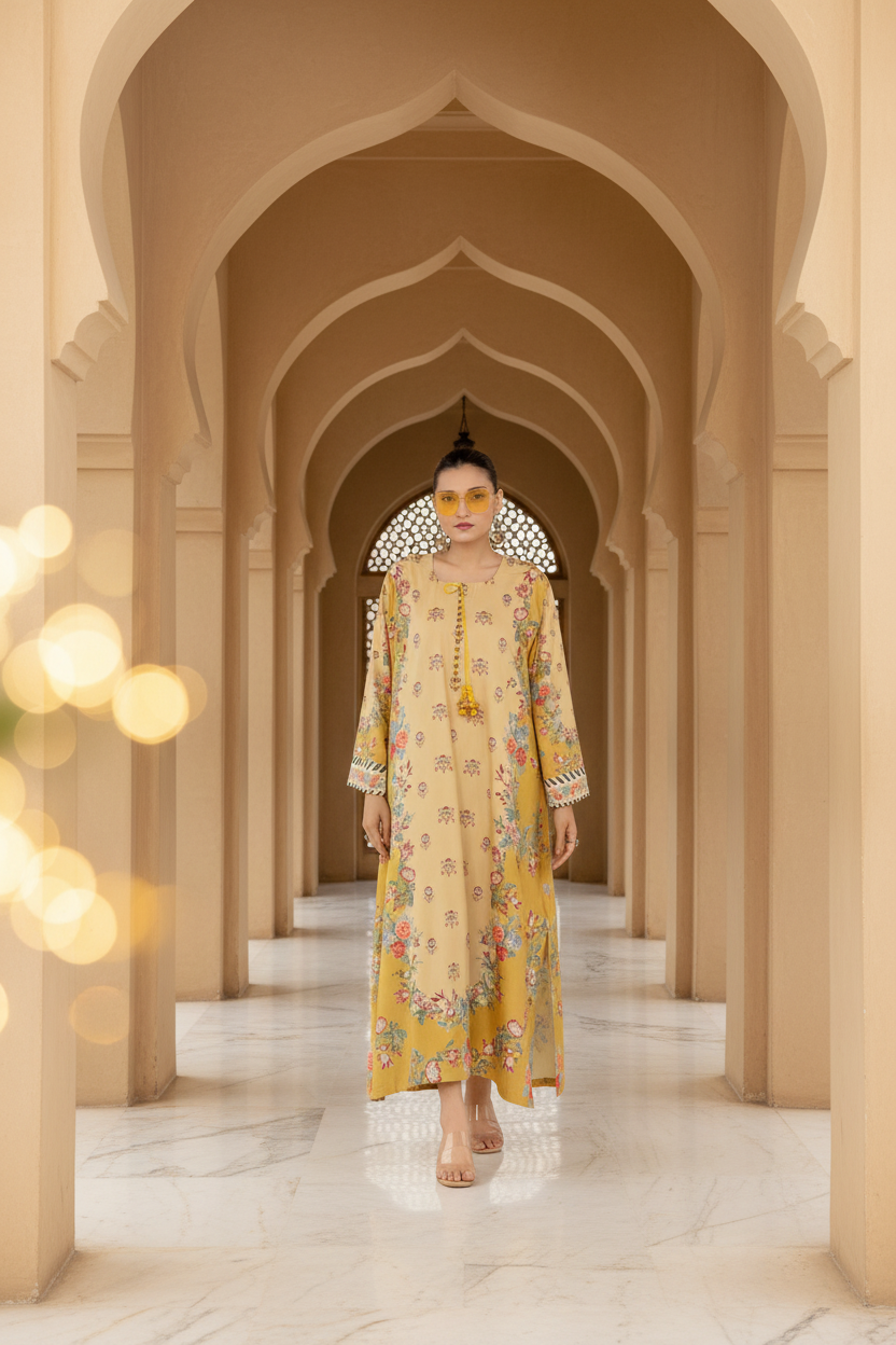 Yellow Blossom Kaftan